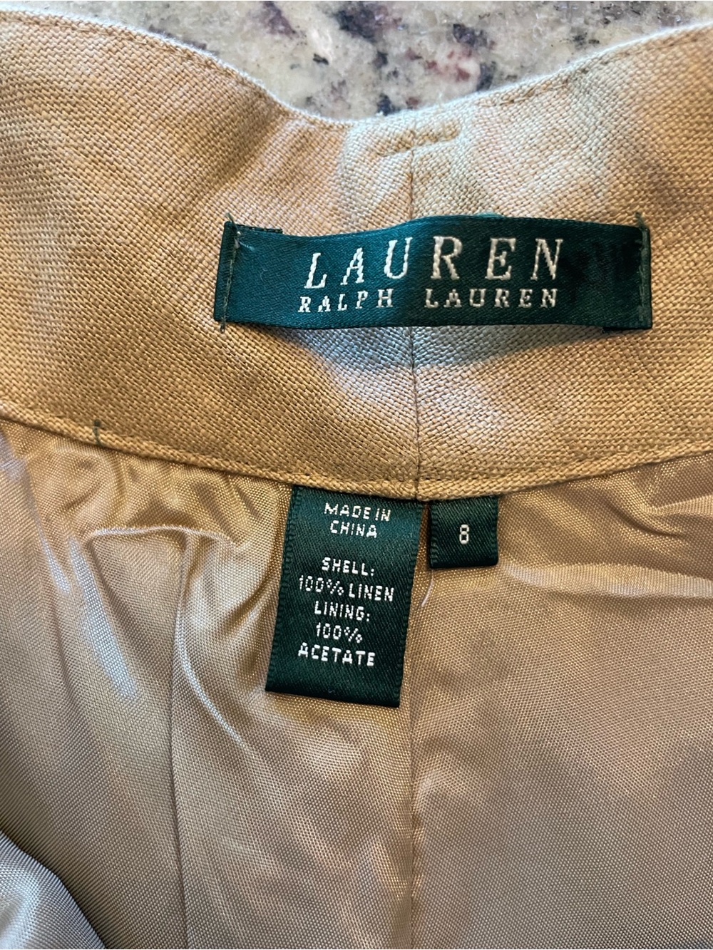 Ralph Lauren 100% linen cuffed trouser Pants - Tan 8 - Picture 4 of 9